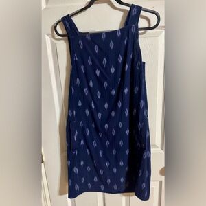 Eileen Fisher Navy Blue Patterned Dress